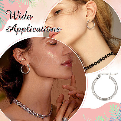 40Pcs 304 Stainless Steel Hoop Earrings for Women EJEW-ME0001-11-1