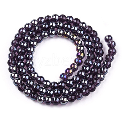 Electroplate Transparent Glass Beads Strands LS-GLAA-T032-T4mm-AB03-1