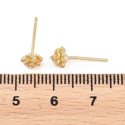 Brass Stud Earrings EJEW-P346-01C-G-1