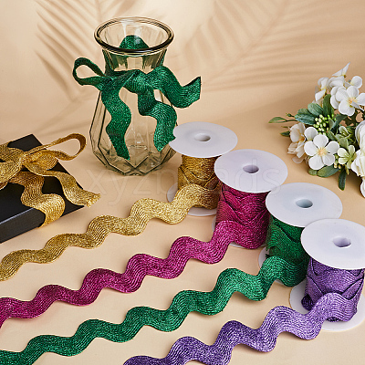 5 Yards Polyester Wavy Fringe Trim Ribbon OCOR-GF0003-45B-1
