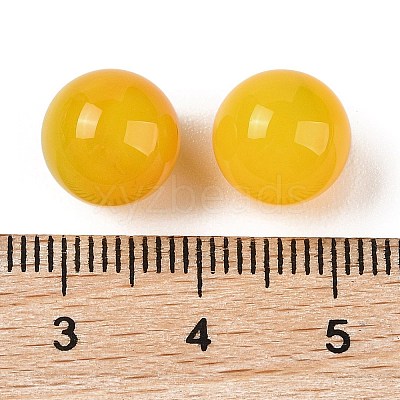 Natural Yellow Agate No Hole Sphere Beads G-K353-04A-28-1