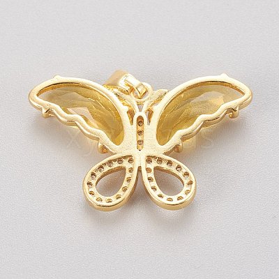Brass Glass Pendants KK-P186-B11-1