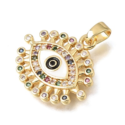 Brass Micro Pave Colorful Cubic Zirconia Pendants KK-C263-22H-G-1