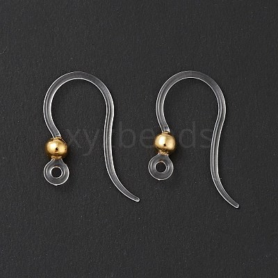 Transparent Resin Earring Hooks LS-RESI-G050-01G-1