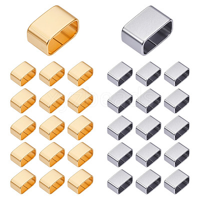 40Pcs 2 Colors 201 Stainless Steel Slide Charms STAS-ME0002-74-1