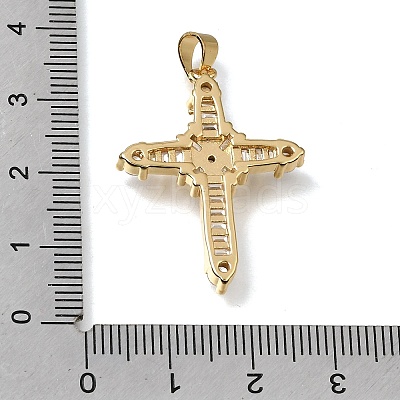 Brass Micro Pave Clear Cubic Zirconia Pendants CU-CBA9883-04B-G-1