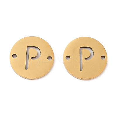 PVD Vacuum Plating 201 Stainless Steel Hollow Flat Round Links FIND-R149-03P-G-1