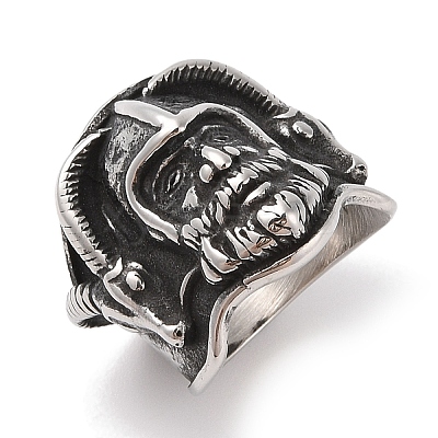 304 Stainless Steel Viking Warrior Ring for Men RJEW-U005-02AS-1