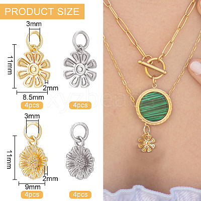 16Pcs 4 Styles Brass Charms KK-BC0010-05-1