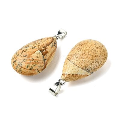 Natural Picture Jasper Pendants GG-K002-09J-1