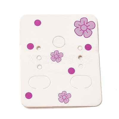 50Pcs Rectangle Paper Flower Print Earring Display Cards LS-CDIS-M008-01C-1