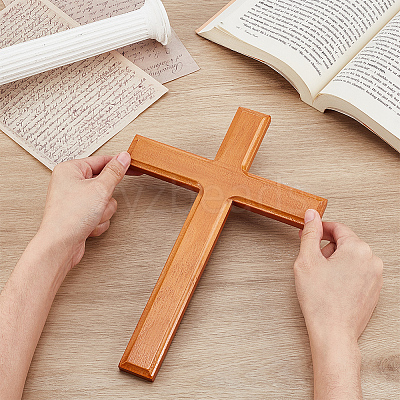 Cross Wood Wall Decorations AJEW-WH0596-673-1