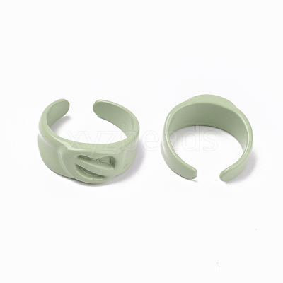 Spray Painted Alloy Cuff Rings RJEW-T011-34A-RS-1