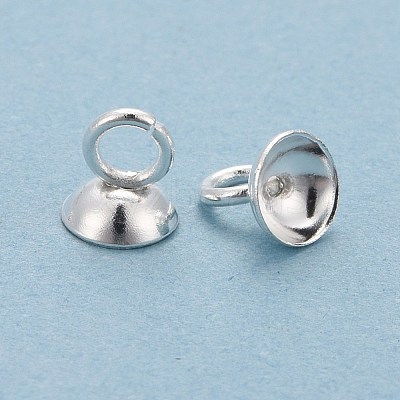 201 Stainless Steel Bead Cap Pendant Bails STAS-L244-27C-S-1