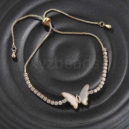 Adjustable Brass Shell Slider Bracelets BJEW-L699-01G-1