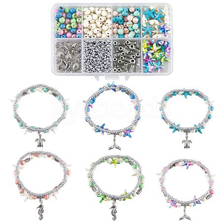 DIY Ocean Theme Double Layer Bracelets Making Kits DIY-SC0029-52-1