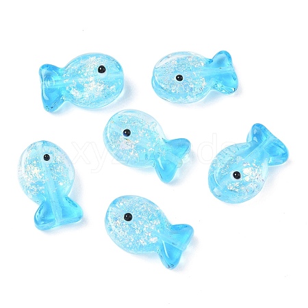 Handmade Foil Lampwork Fish Beads FOIL-Z001-01D-1-1