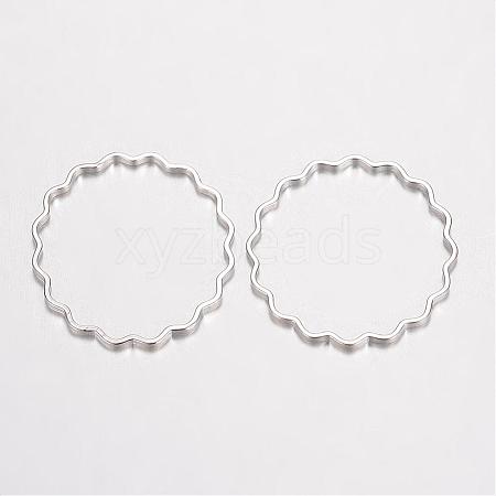Brass Linking Wavy Rings KK-D522-13P-1