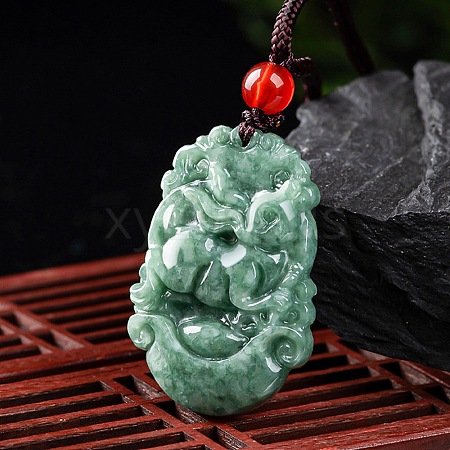 Natural Jadeite Pendant Necklaces G-H306-05-04-1