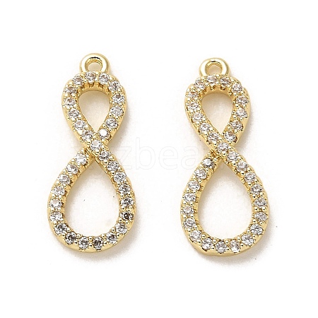 Brass Micro Pave Cubic Zirconia Pendants KK-K355-17G-1