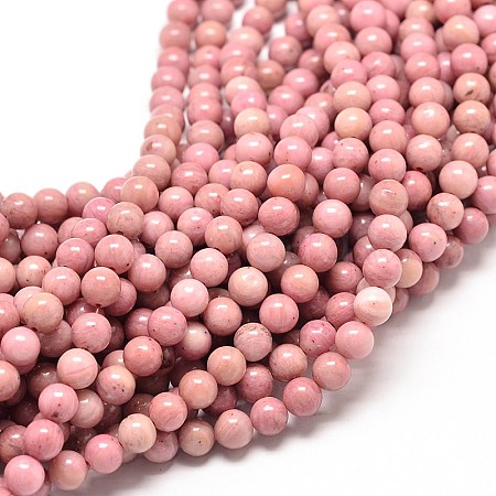 Natural Rhodonite Round Bead Strands X-G-P072-38-8mm-1