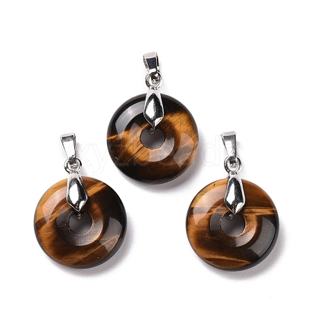 Natural Tiger Eye Pendants G-E059-01P-01-1