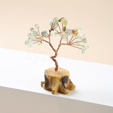 Natural Prehnite Chips Tree of Life Decorations DJEW-PW0012-039C-1