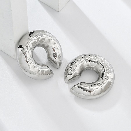 304 Stainless Steel C-Shaped Cuff Earrings for Women EJEW-M068-07P-1