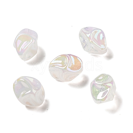 UV Plating Rainbow Iridescent Acrylic Beads LS-PACR-M002-07A-1