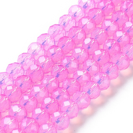 Baking Painted Transparent Glass Beads Strands DGLA-A034-J6MM-D05-1