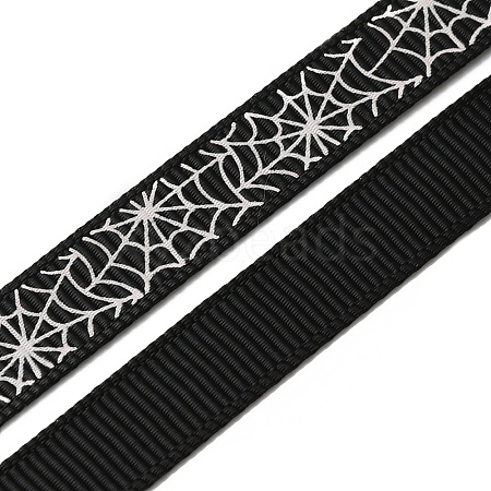 5 Yards Halloween Printed Polyester Grosgrain Ribbon OCOR-WH0047-95C-02-1