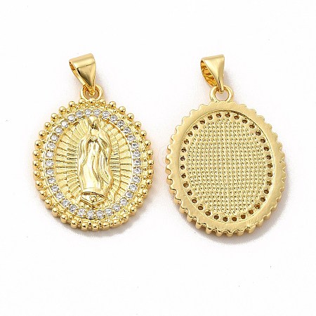 Rack Plating Brass Micro Pave Cubic Zirconia Charms KK-G456-11G-1