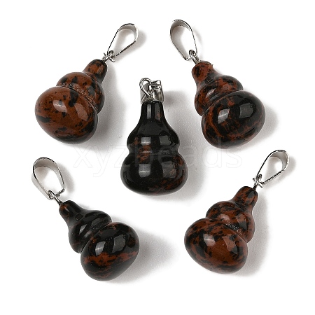 Natural Mahogany Obsidian Pendants G-B127-03P-08-1