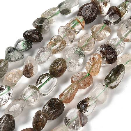 Natural Green Lodolite Quartz Beads Strands G-P497-01E-32-1