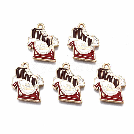 Eco-Friendly Alloy Enamel Pendants ENAM-T011-86-NR-1