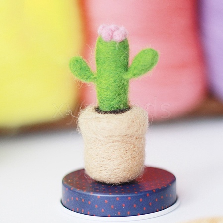 Cactus Needle Felting Kit DIY-K053-01-1