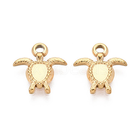 304 Stainless Steel Turtle Charms STAS-T072-53G-1