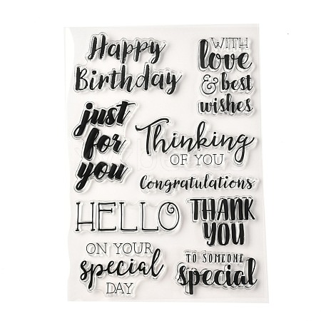 TPR Words Transparent Stamps DIY-G034-01A-1