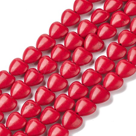 Heart Synthetic Turquoise Beads Strands TURQ-I019-12mm-01-1