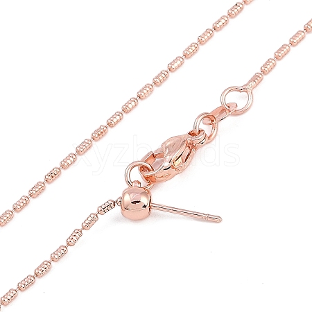 1mm Rack Plating Brass Column Link Chain Adjustable Slider Necklaces for Women Men MAK-L044-53RG-1