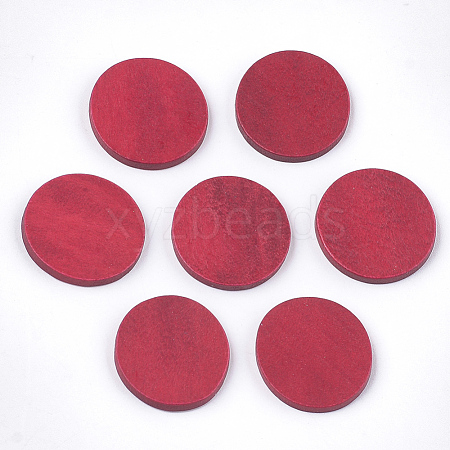 Painted Wood Cabochons WOOD-T021-17B-1