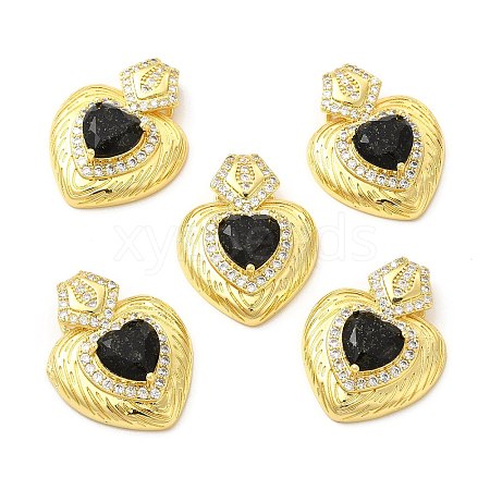 Rack Plating Brass & Rhinestone Pendants KK-H438-07G-04-1