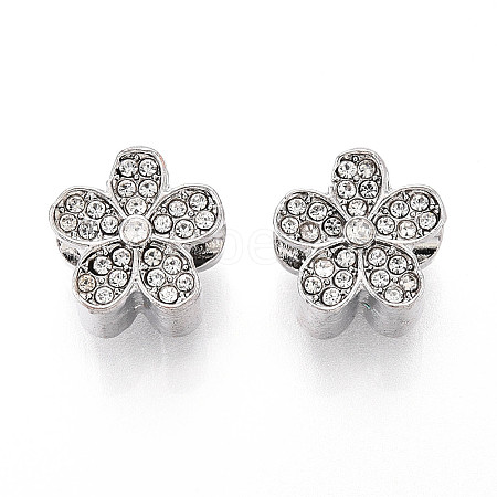 Alloy Rhinestone European Beads FIND-N009-15P-1