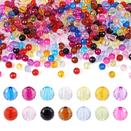 14 Colors Transparent Acrylic Beads TACR-TA0001-45-1