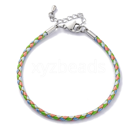 Polyester Cord Braided Bracelet Makings MAK-Z003-01P-16-1