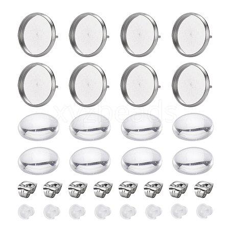 DIY 50Pairs Flat Round Earring Making Kits DIY-YW0001-90P-1