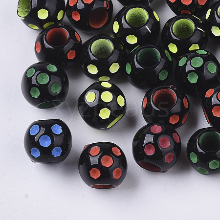 Spray Painted Acrylic Beads SACR-S303-003A-01-1