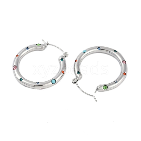 304 Stainless Steel Hoop Earrings for Women EJEW-K281-34P-01-1