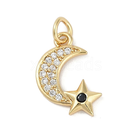 Rack Plating Brass Micro Pave Cubic Zirconia Pendants KK-H509-02G-02-1