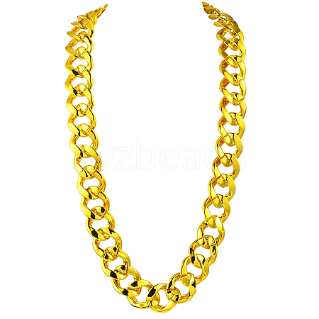 1Pc Acrylic Cuban Link Chain Necklaces for Men NJEW-SP0001-09B-G-1